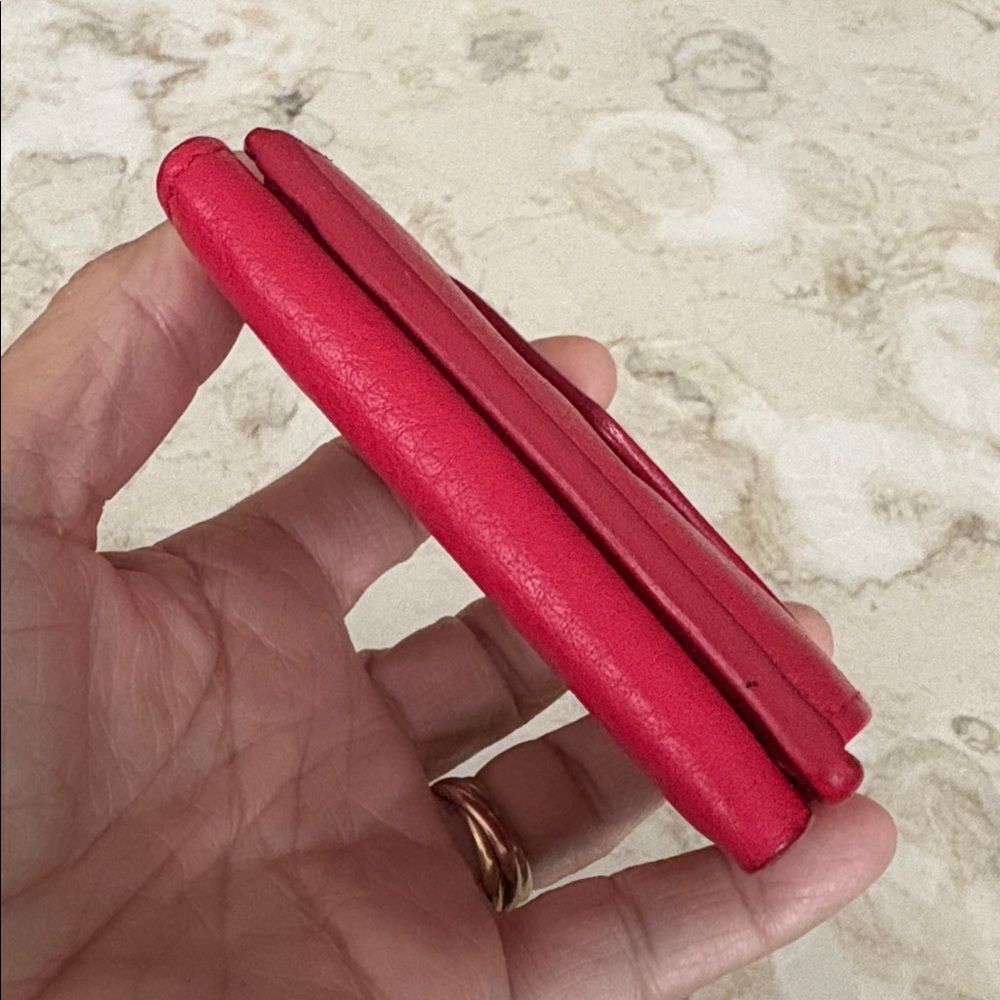 Balenciaga Papier Mini Tri-Fold Wallet Red Leather - Picture 5 of 13
